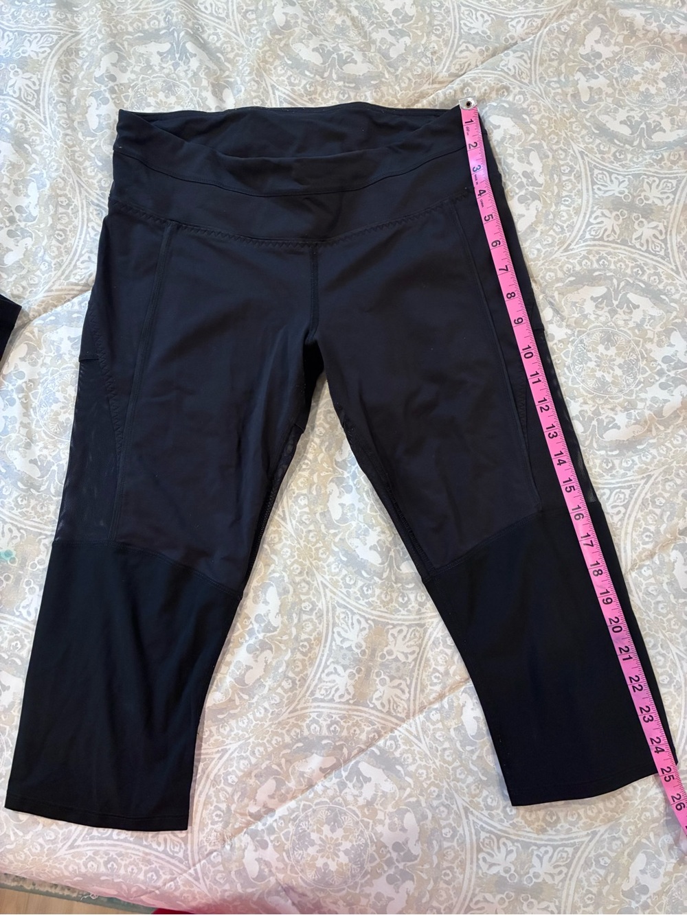 lululemon athletica Black Capri Leggings with Wide Waistband